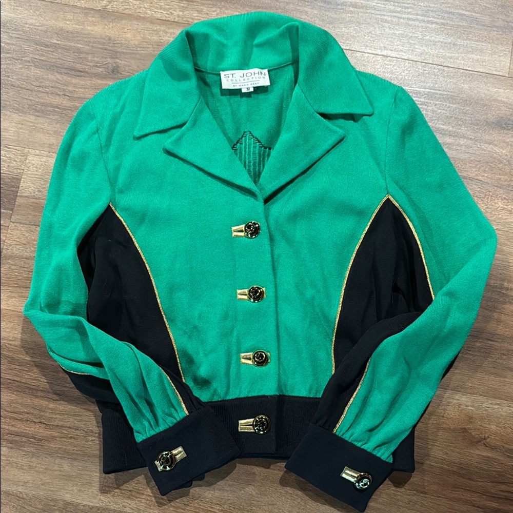 St. John vintage Green and Black Women's Jacket